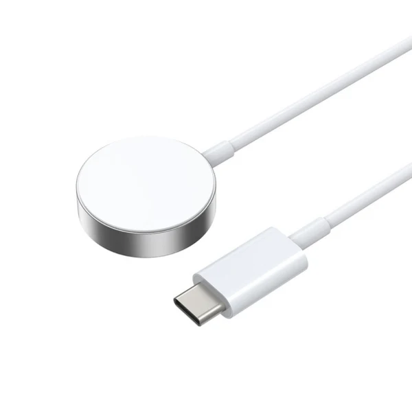 Безжично магнитно зарядно за часовник Apple iWatch BWOO 5W WL-18 с Type-C кабел, Бял