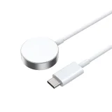 Миниатюра: Безжично магнитно зарядно за часовник Apple iWatch BWOO 5W WL-18 с Type-C кабел, Бял