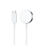 Миниатюра: Безжично магнитно зарядно за часовник Apple iWatch BWOO 5W WL-18 с Type-C кабел, Бял