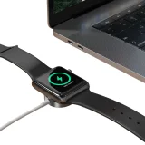 Миниатюра: Безжично магнитно зарядно за часовник Apple iWatch BWOO 5W WL-18 с Type-C кабел, Бял
