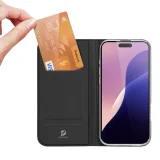 Миниатюра: Кожен калъф тефтер Dux Ducis SKIN PRO, За iPhone 16 Pro Max (6.9), Черен