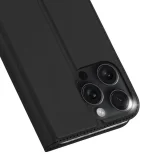 Миниатюра: Кожен калъф тефтер Dux Ducis SKIN PRO, За iPhone 16 Pro Max (6.9), Черен