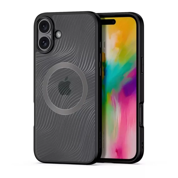 Силиконов твърд кейс Dux Ducis AIMO Magsafe, За iPhone 16 (6.1), Черен