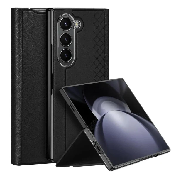 Кожен кейс Dux Ducis BRIL, За Samsung Galaxy Z Fold6, Черен