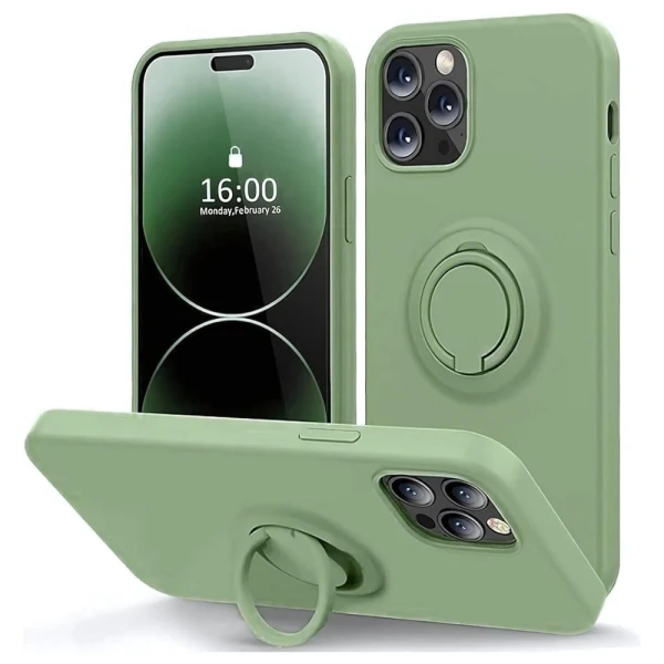 Силиконов кейс bSmart Finger Grip, За iPhone 16 Pro Max (6.9), Ментов