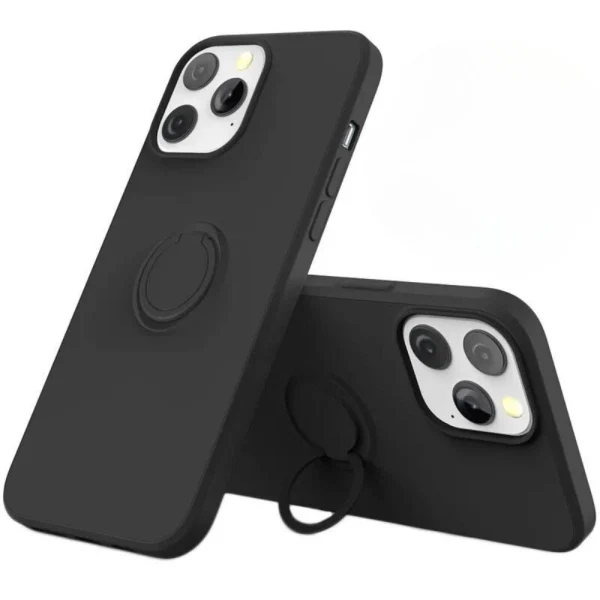 Силиконов кейс bSmart Finger Grip, За iPhone 16 Pro Max (6.9), Черен