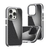 Миниатюра: Силиконов кейс MBX Acrylic Carbon, За iPhone 16 (6.1), Черен