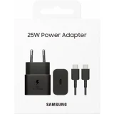 Миниатюра: Оригинално зарядно устройство комплект Samsung EP-T2510XBEGEU, 25W, 3A, 1x USB-C, с USB-C кабел, Черно
