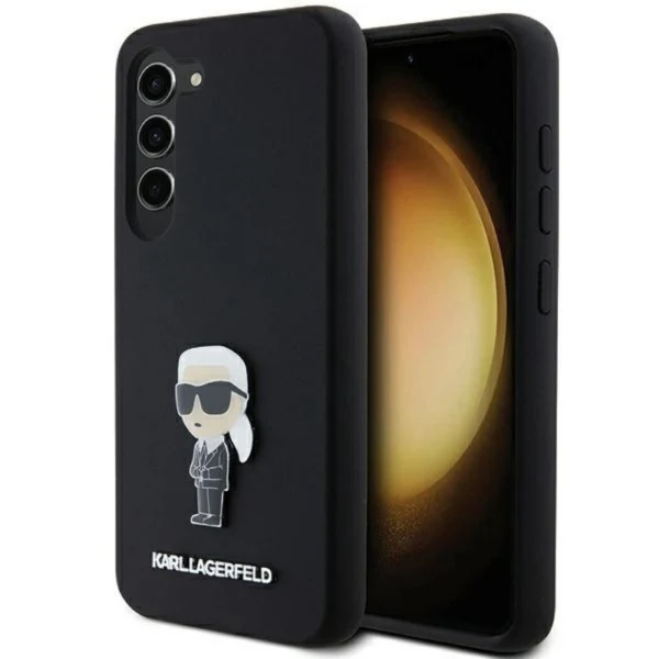 Оригинален кейс Karl Lagerfeld Silicone Ikonik Metal Pin, За Samsung Galaxy S24 (S921B), Черен