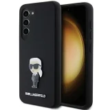 Миниатюра: Оригинален кейс Karl Lagerfeld Silicone Ikonik Metal Pin, За Samsung Galaxy S24 (S921B), Черен
