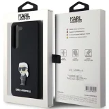 Миниатюра: Оригинален кейс Karl Lagerfeld Silicone Ikonik Metal Pin, За Samsung Galaxy S24 (S921B), Черен