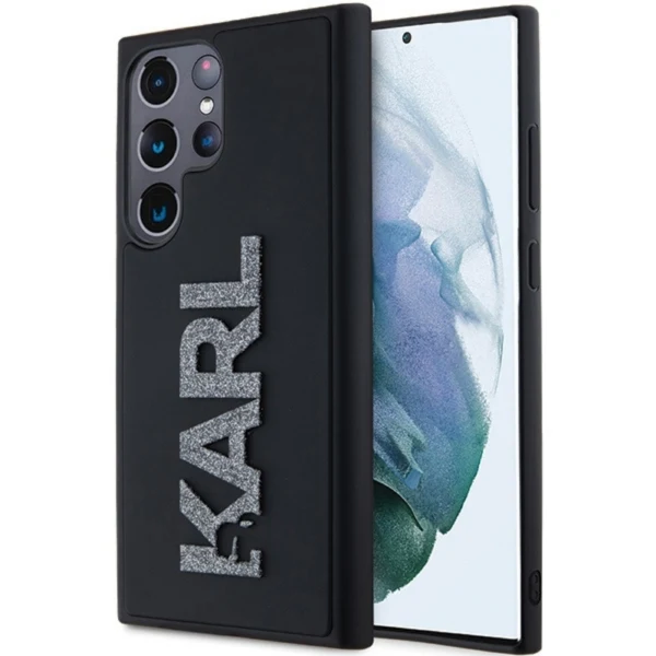 Оригинален кейс Karl Lagerfeld HC 3D Logo Glitter, За Samsung Galaxy S24 Ultra (S928B), Черен
