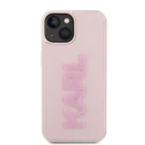 Миниатюра: Оригинален кейс Karl Lagerfeld HC 3D Logo Glitter, За iPhone 15 (6.1), Розов