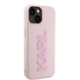 Миниатюра: Оригинален кейс Karl Lagerfeld HC 3D Logo Glitter, За iPhone 15 (6.1), Розов