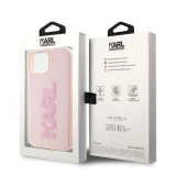 Миниатюра: Оригинален кейс Karl Lagerfeld HC 3D Logo Glitter, За iPhone 15 (6.1), Розов