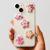 Миниатюра: 3D стикери Розови цветя, комплект от 5 броя