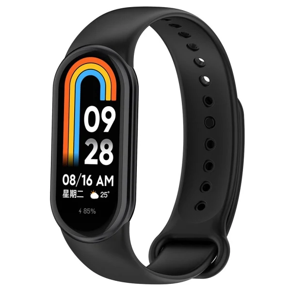 Силиконова каишка bSmart за смарт гривна Xiaomi Mi Band 8/9/10/11, Черен