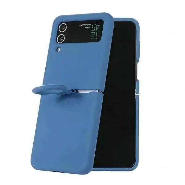 Силиконов кейс bSmart Silicone Cover с пръстен, За Samsung Galaxy Z Flip4 5G, Син