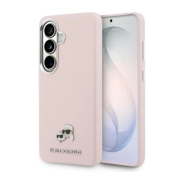 Оригинален кейс Karl Lagerfeld Saffiano KC Metal Logo MagSafe, За Samsung Galaxy S26, Розов