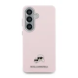 Миниатюра: Оригинален кейс Karl Lagerfeld Saffiano KC Metal Logo MagSafe, За Samsung Galaxy S26, Розов