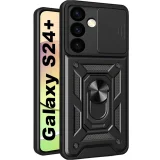 Миниатюра: Силиконов твърд кейс bSmart Defender Slide, За Samsung Galaxy S24 Plus (S926B), Черен