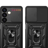 Миниатюра: Силиконов твърд кейс bSmart Defender Slide, За Samsung Galaxy S24 (S921B), Черен