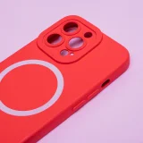 Миниатюра: Силиконов кейс bSmart Silicone Soft Magsafe, За iPhone 15 (6.1), Червен