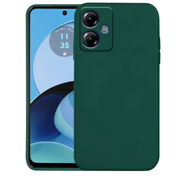 Силиконов кейс iPaky матиран, За Motorola Moto G14, Тъмнозелен