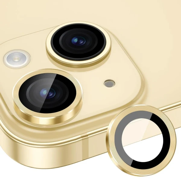 Протектор задна камера метални рингове MBX за iPhone 15, 15 Plus, Златист