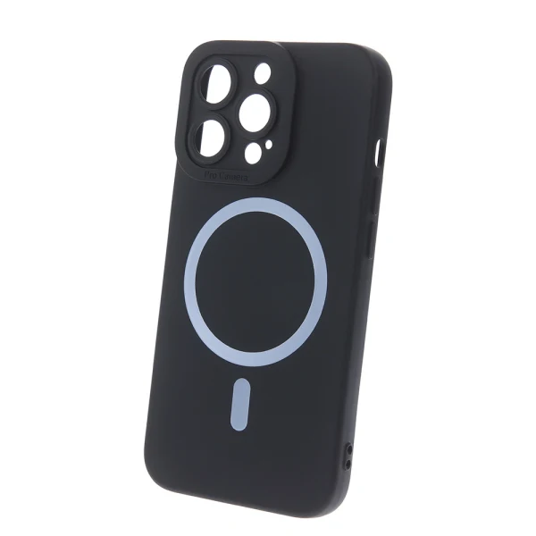 Силиконов кейс bSmart Silicone Soft Magsafe, За iPhone 15 Plus (6.7), Черен