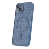 Миниатюра: Силиконов кейс bSmart Glitter Chrome Magsafe с протектори за камерите, За iPhone 15 Plus (6.7), Син
