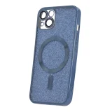 Миниатюра: Силиконов кейс bSmart Glitter Chrome Magsafe с протектори за камерите, За iPhone 15 Plus (6.7), Син