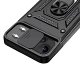 Миниатюра: Силиконов твърд кейс bSmart Defender Slide, За iPhone 15 Plus (6.7), Черен