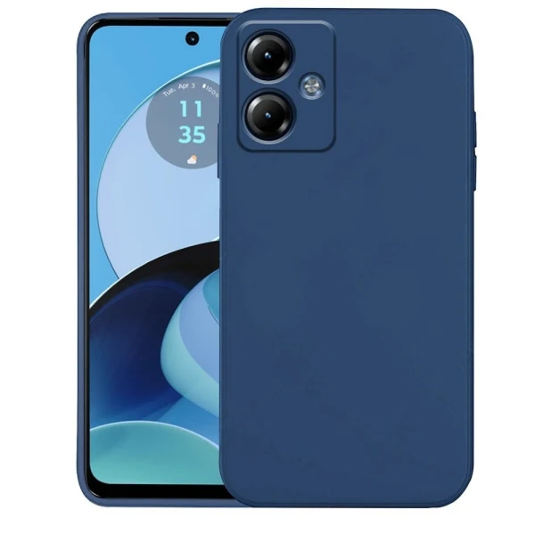 Силиконов кейс iPaky матиран, За Motorola Moto G14, Тъмносин
