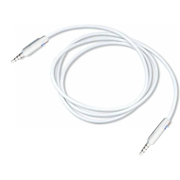 Кабел AUX 3 pins MBX метален жак 1м, Бял