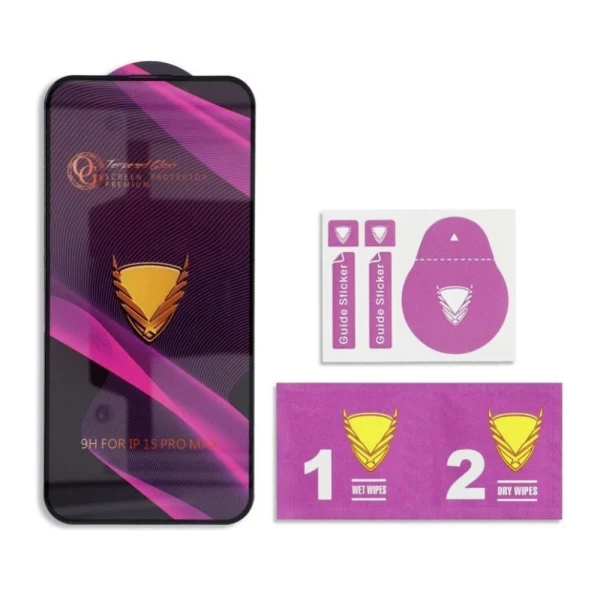 Стъклен протектор OG Premium с цяло лепило, За Samsung Galaxy A57, Черен