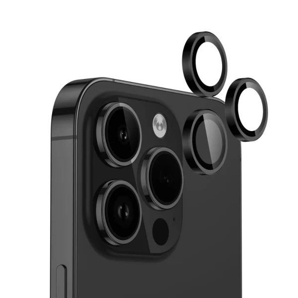 Протектор задна камера метални рингове MBX за iPhone 15 Pro, 15 Pro Max, Черен