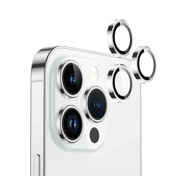 Протектор задна камера метални рингове MBX за iPhone 15 Pro, 15 Pro Max, Сребрист