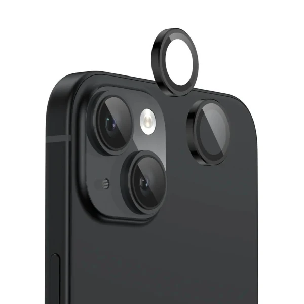 Протектор задна камера метални рингове MBX за iPhone 15, 15 Plus, Черен