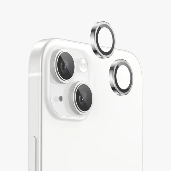 Протектор задна камера метални рингове MBX за iPhone 15, 15 Plus, Сребрист