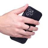 Миниатюра: Силиконов твърд кейс bSmart Defender Slide, За iPhone 15 Pro (6.1), Черен