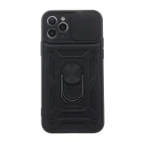 Миниатюра: Силиконов твърд кейс bSmart Defender Slide, За iPhone 15 Pro (6.1), Черен