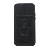 Миниатюра: Силиконов твърд кейс bSmart Defender Slide, За iPhone 15 (6.1), Черен