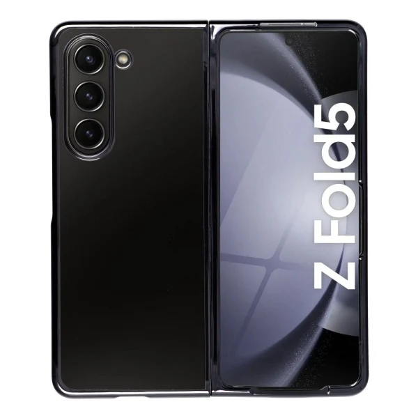 Пластмасов прозрачен кейс MBX с кант, За Samsung Galaxy Z Fold5 5G, Черен