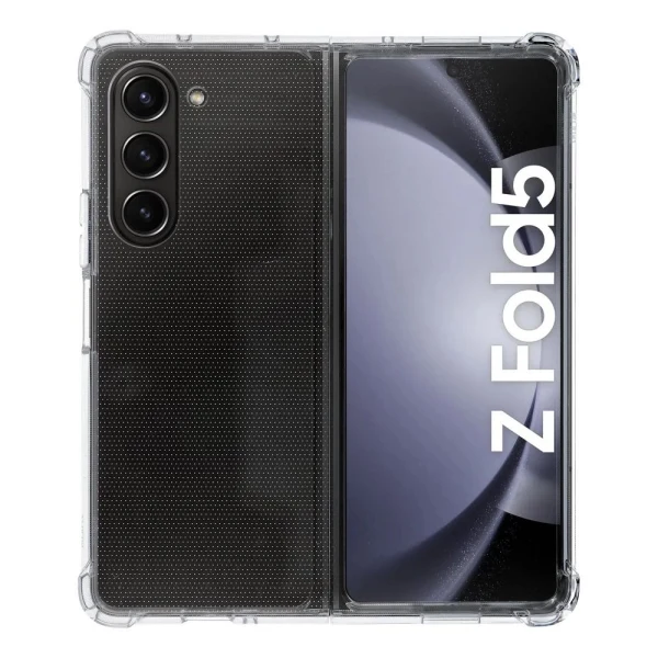 Пластмасов кейс MBX със силиконова рамка, За Samsung Galaxy Z Fold5 5G, Прозрачен