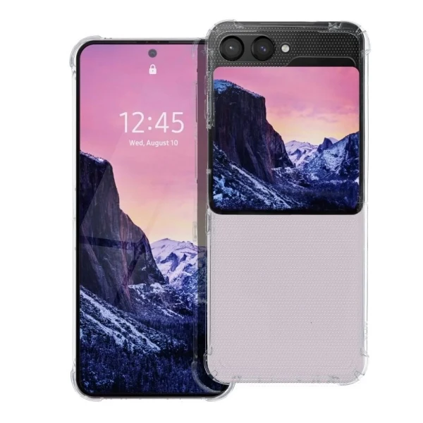 Пластмасов кейс MBX със силиконова рамка, За Samsung Galaxy Z Flip5 5G, Прозрачен