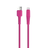 Миниатюра: Кабел USB-A - USB-C, Setty Barbie Style 1.5м 2.1A с подсилени конектори, Цикламен