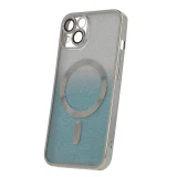 Миниатюра: Силиконов кейс bSmart Glitter Chrome Magsafe с протектори за камерите, За iPhone 14 Pro (6.1), Сребрист преливащ