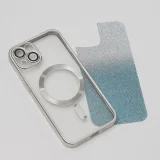 Миниатюра: Силиконов кейс bSmart Glitter Chrome Magsafe с протектори за камерите, За iPhone 14 Pro (6.1), Сребрист преливащ