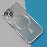 Миниатюра: Силиконов кейс bSmart Glitter Chrome Magsafe с протектори за камерите, За iPhone 14 Pro (6.1), Сребрист преливащ